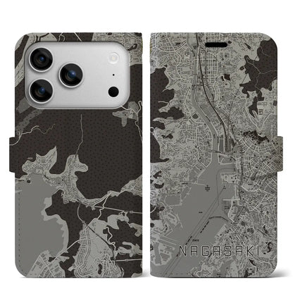 【長崎（長崎県）】地図柄iPhoneケース（手帳タイプ）