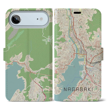 【長崎（長崎県）】地図柄iPhoneケース（手帳タイプ）