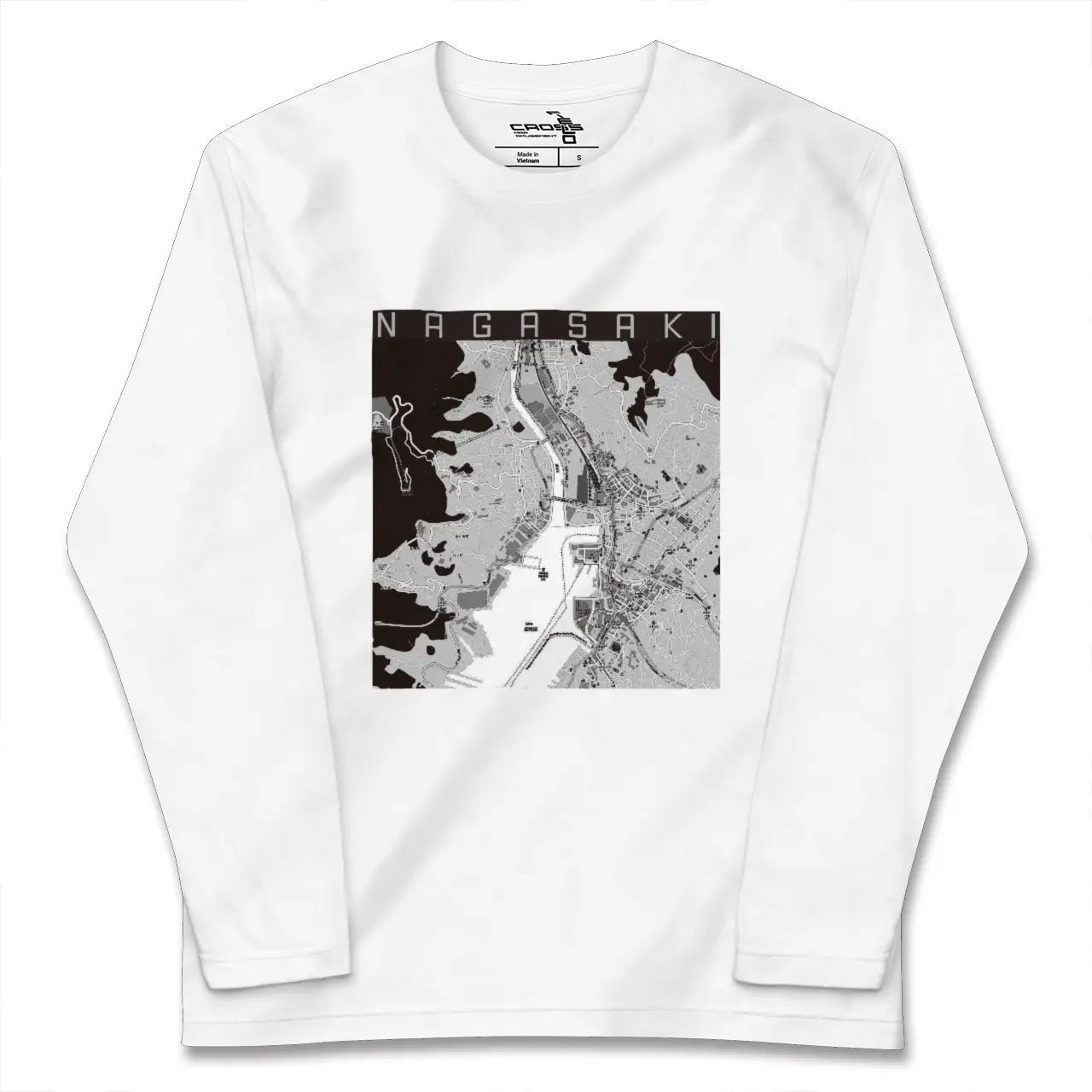 【長崎（長崎県）】地図柄ロングスリーブTシャツ