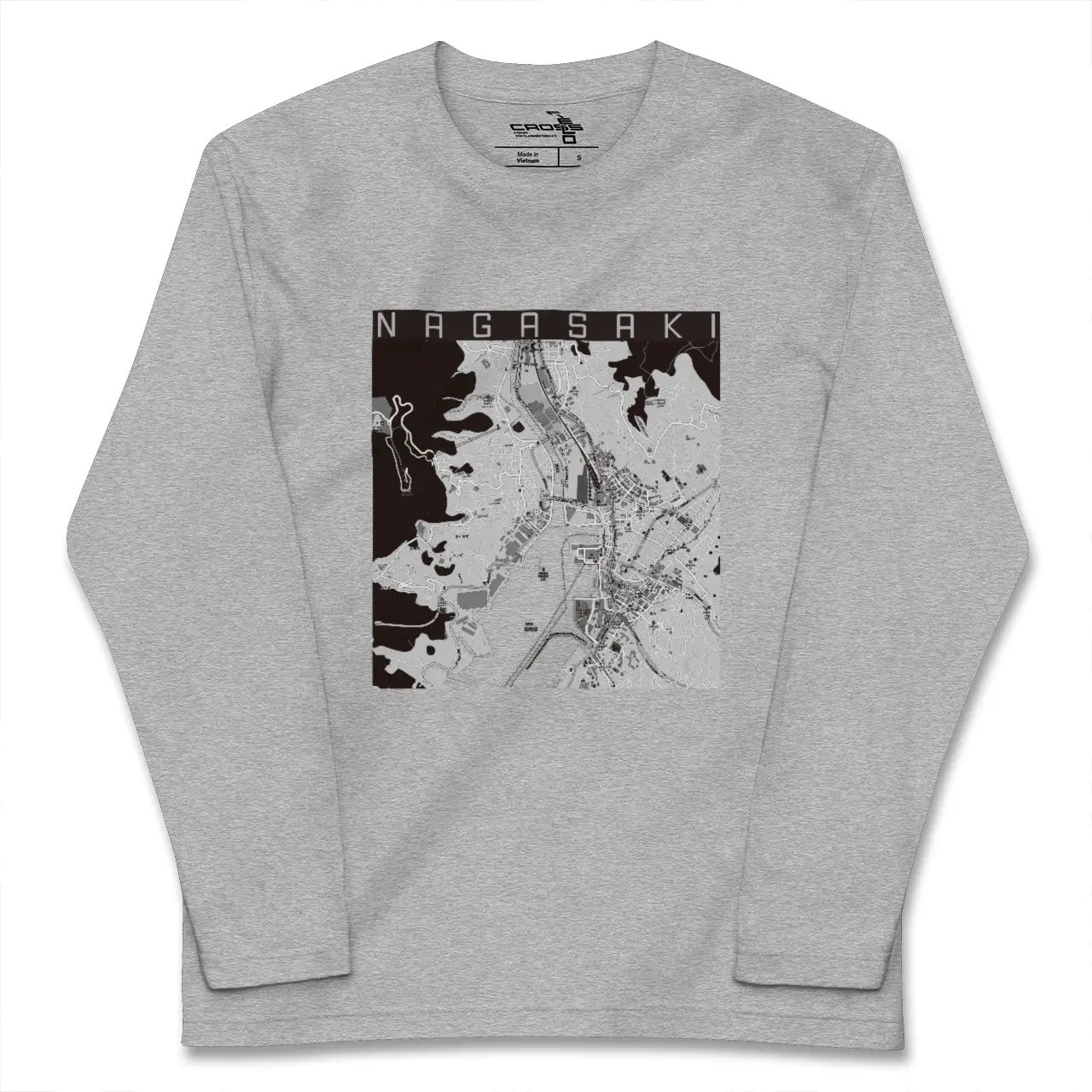 【長崎（長崎県）】地図柄ロングスリーブTシャツ
