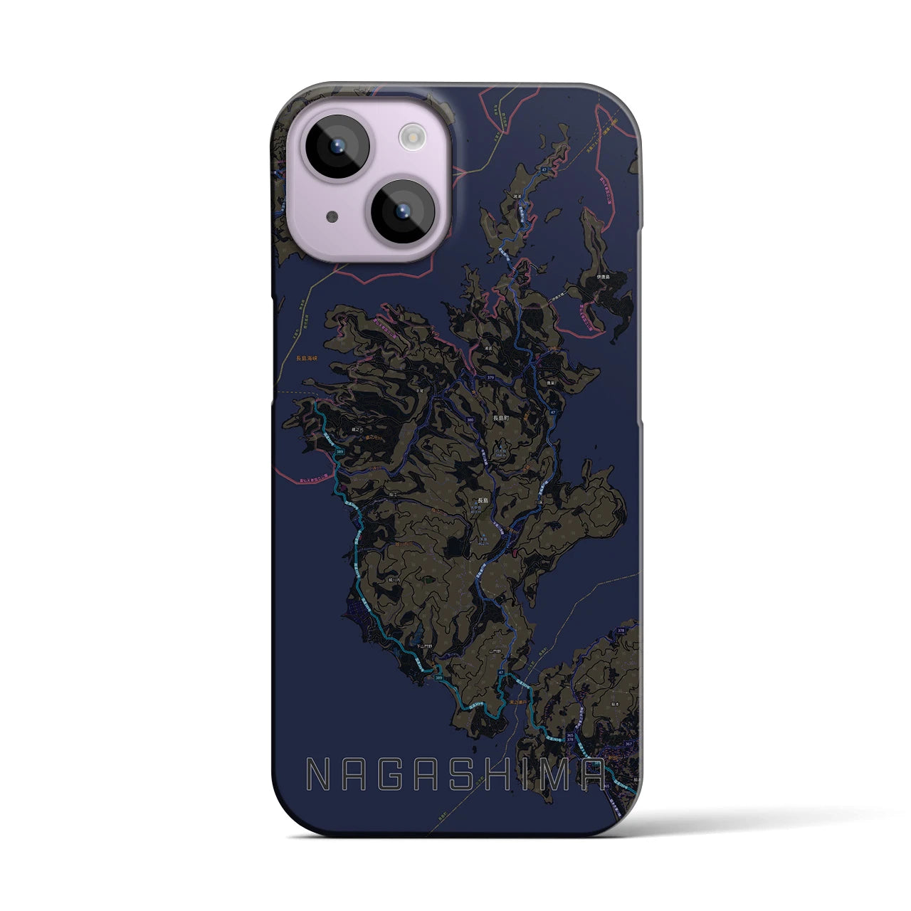【長島（鹿児島県）】地図柄iPhoneケース（バックカバータイプ）
