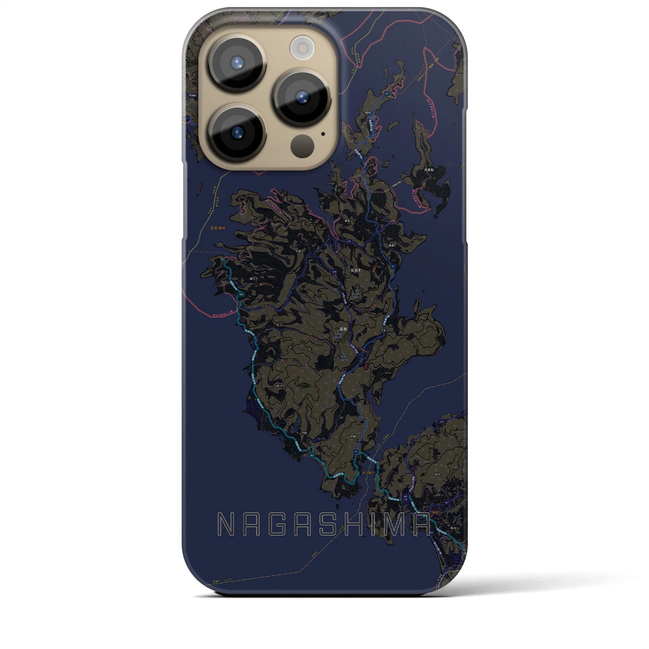 【長島（鹿児島県）】地図柄iPhoneケース（バックカバータイプ）