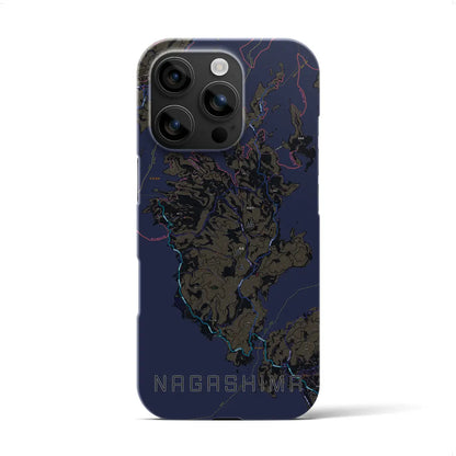 【長島（鹿児島県）】地図柄iPhoneケース（バックカバータイプ）