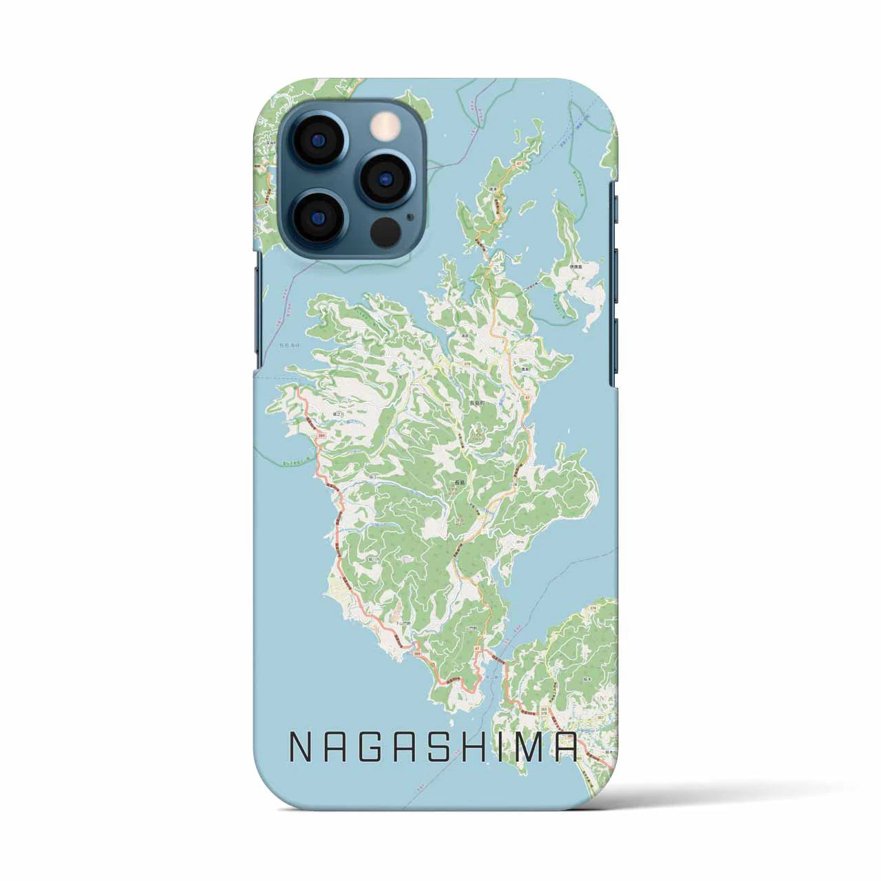 【長島（鹿児島県）】地図柄iPhoneケース（バックカバータイプ）