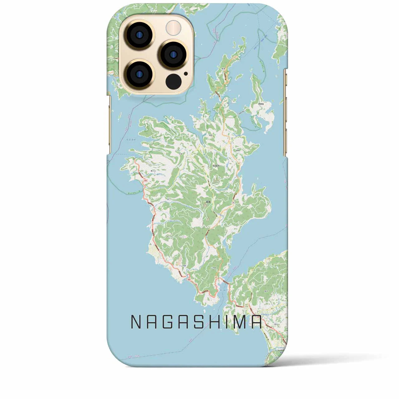 【長島（鹿児島県）】地図柄iPhoneケース（バックカバータイプ）