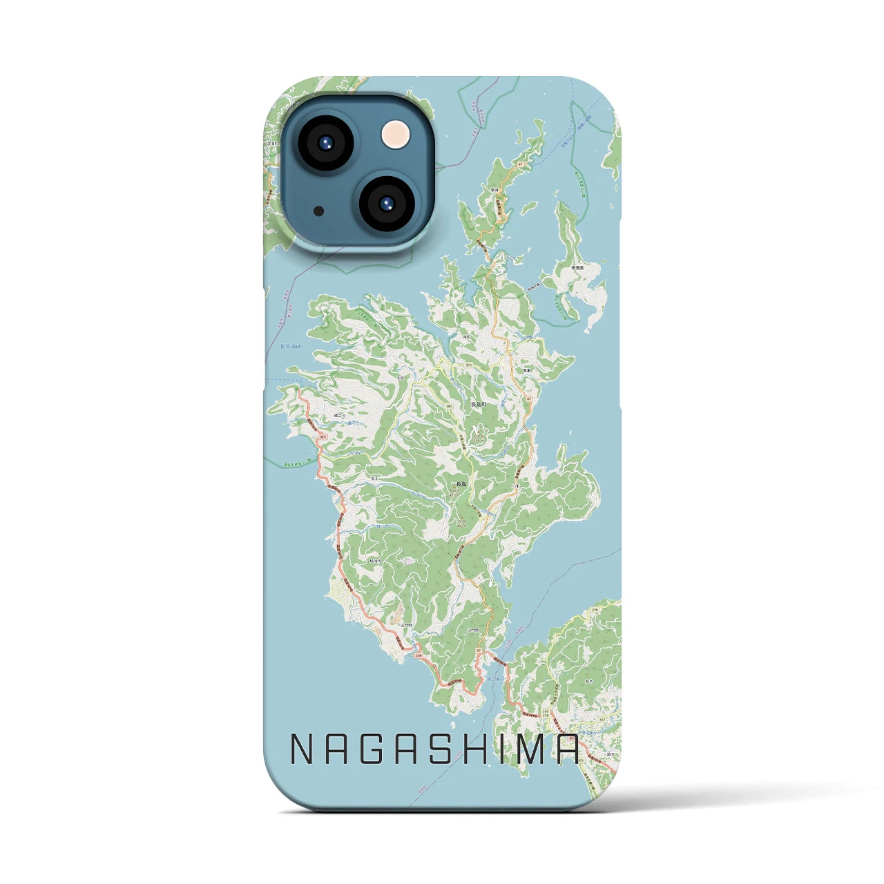 【長島（鹿児島県）】地図柄iPhoneケース（バックカバータイプ）