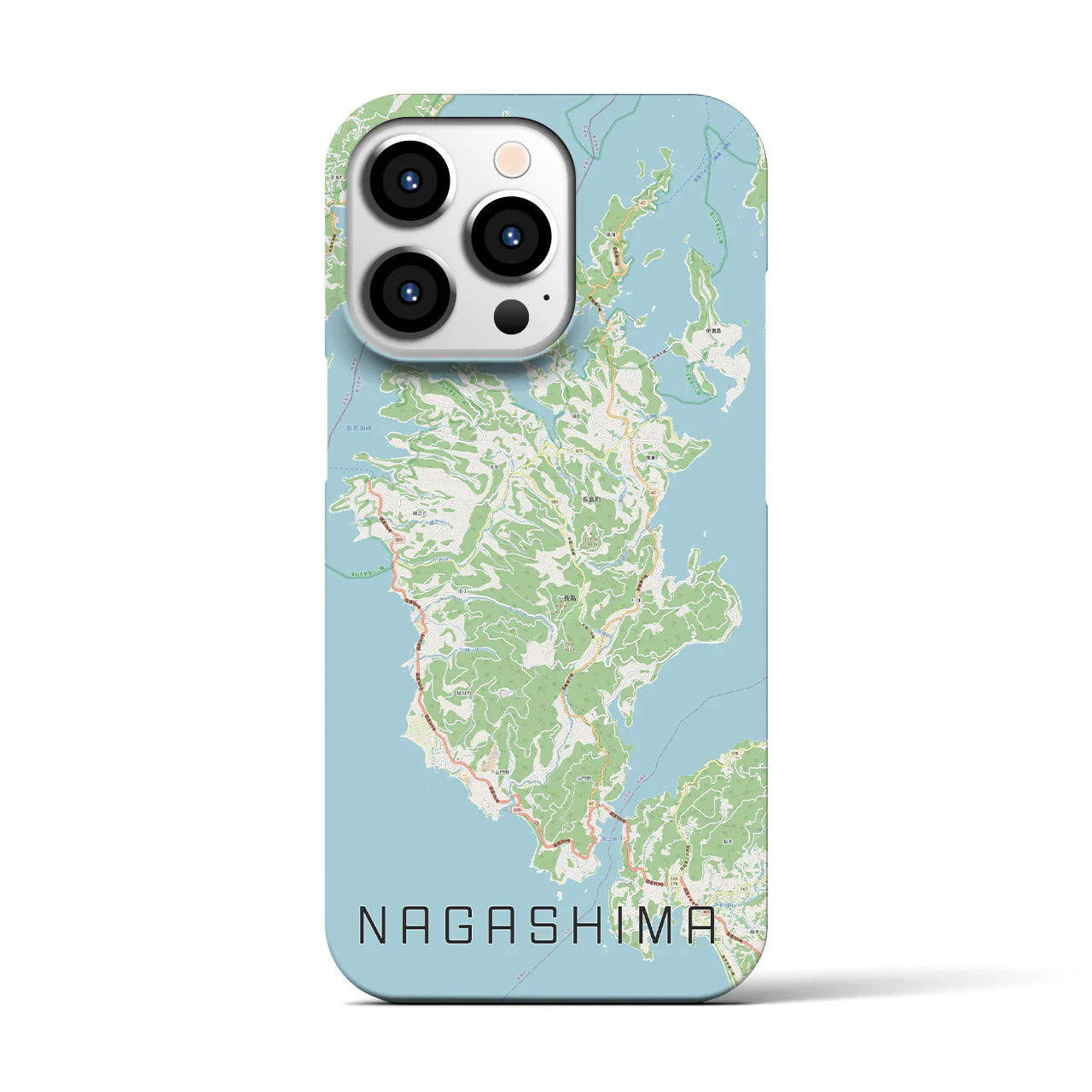 【長島（鹿児島県）】地図柄iPhoneケース（バックカバータイプ）