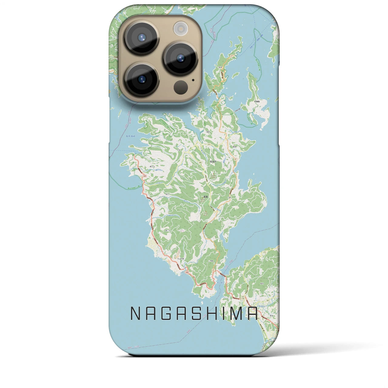 【長島（鹿児島県）】地図柄iPhoneケース（バックカバータイプ）