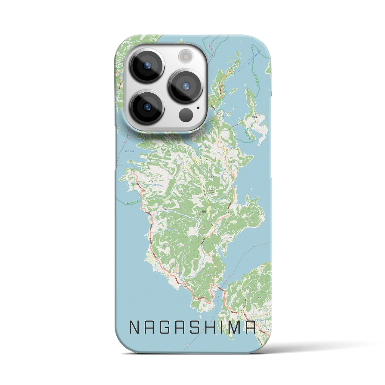 【長島（鹿児島県）】地図柄iPhoneケース（バックカバータイプ）