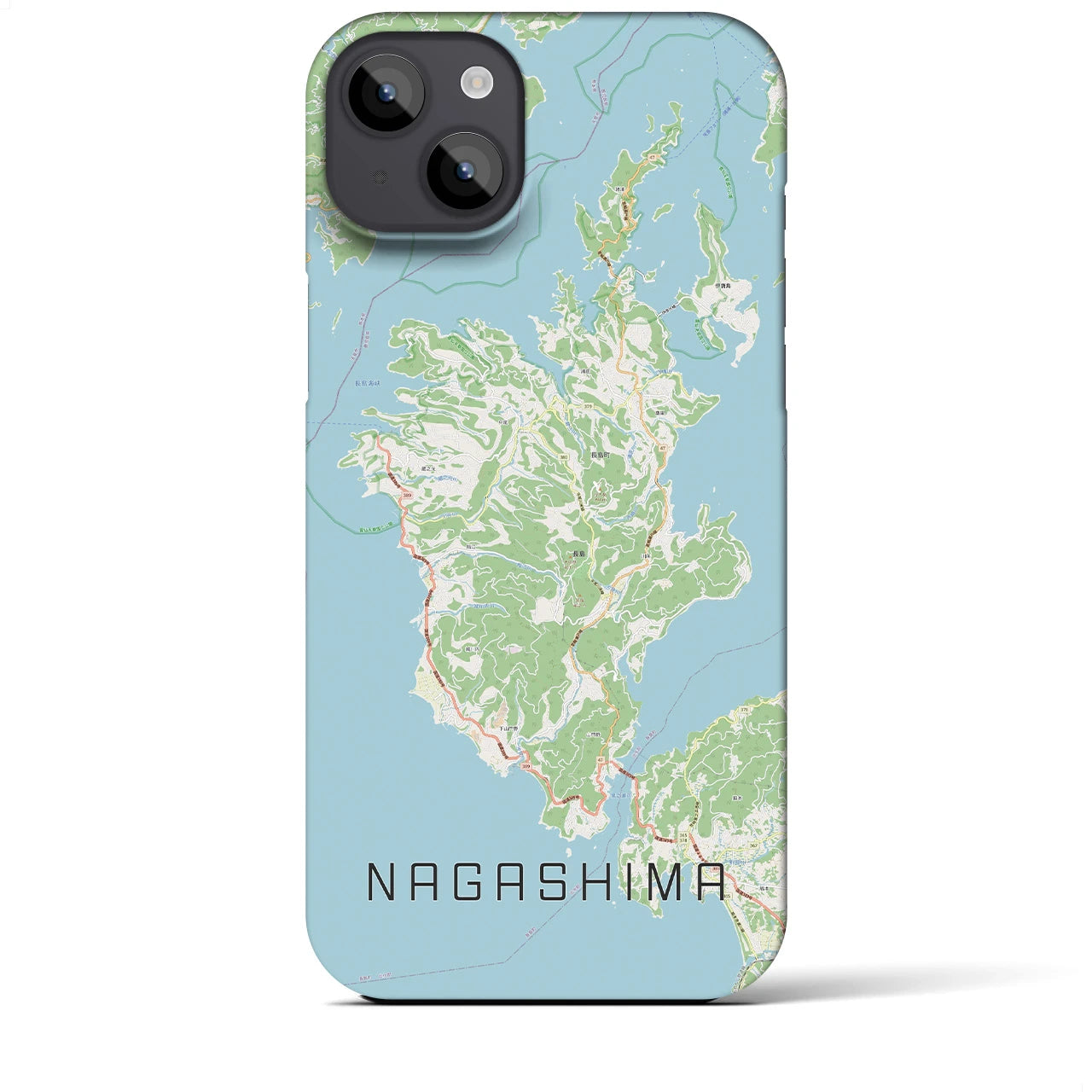 【長島（鹿児島県）】地図柄iPhoneケース（バックカバータイプ）
