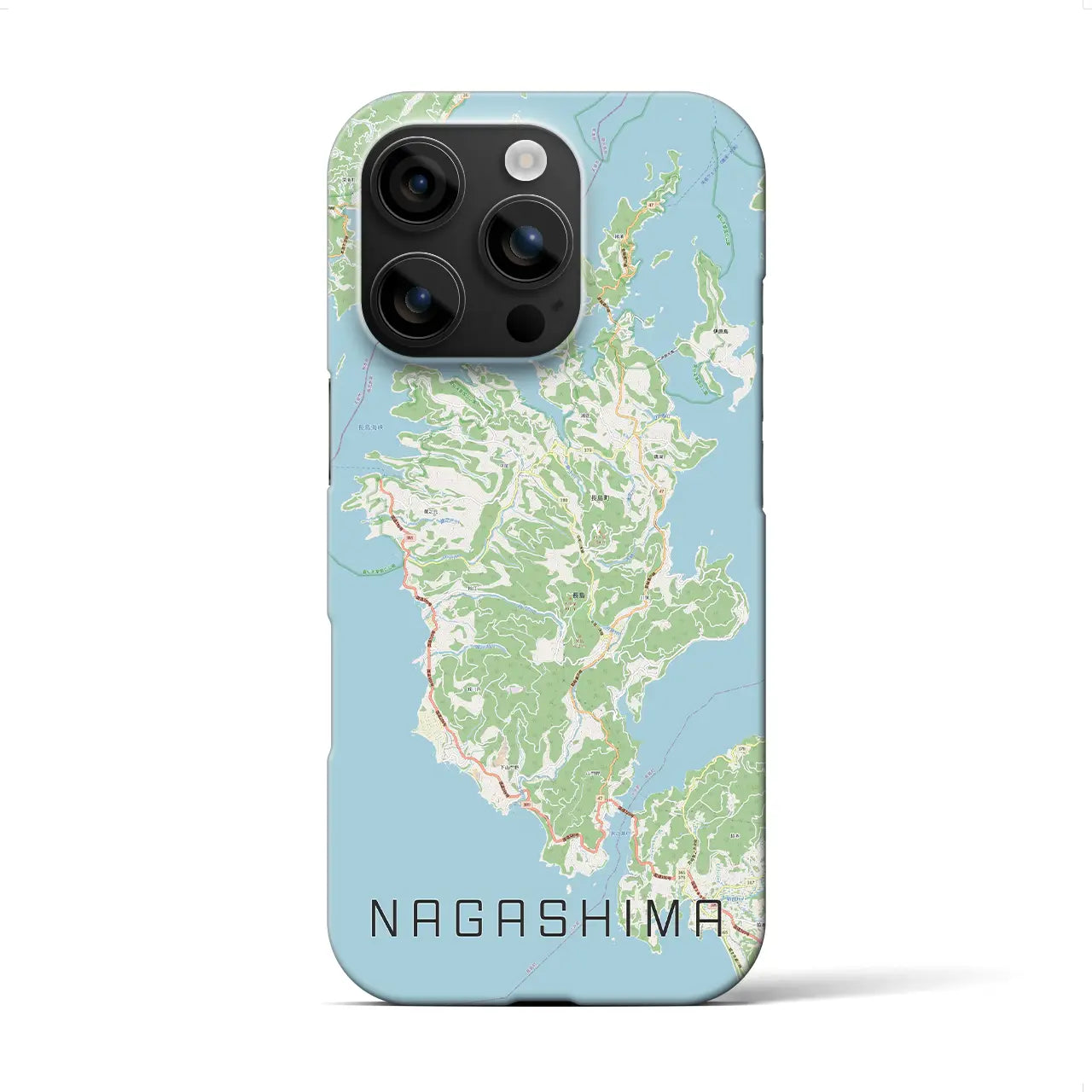 【長島（鹿児島県）】地図柄iPhoneケース（バックカバータイプ）
