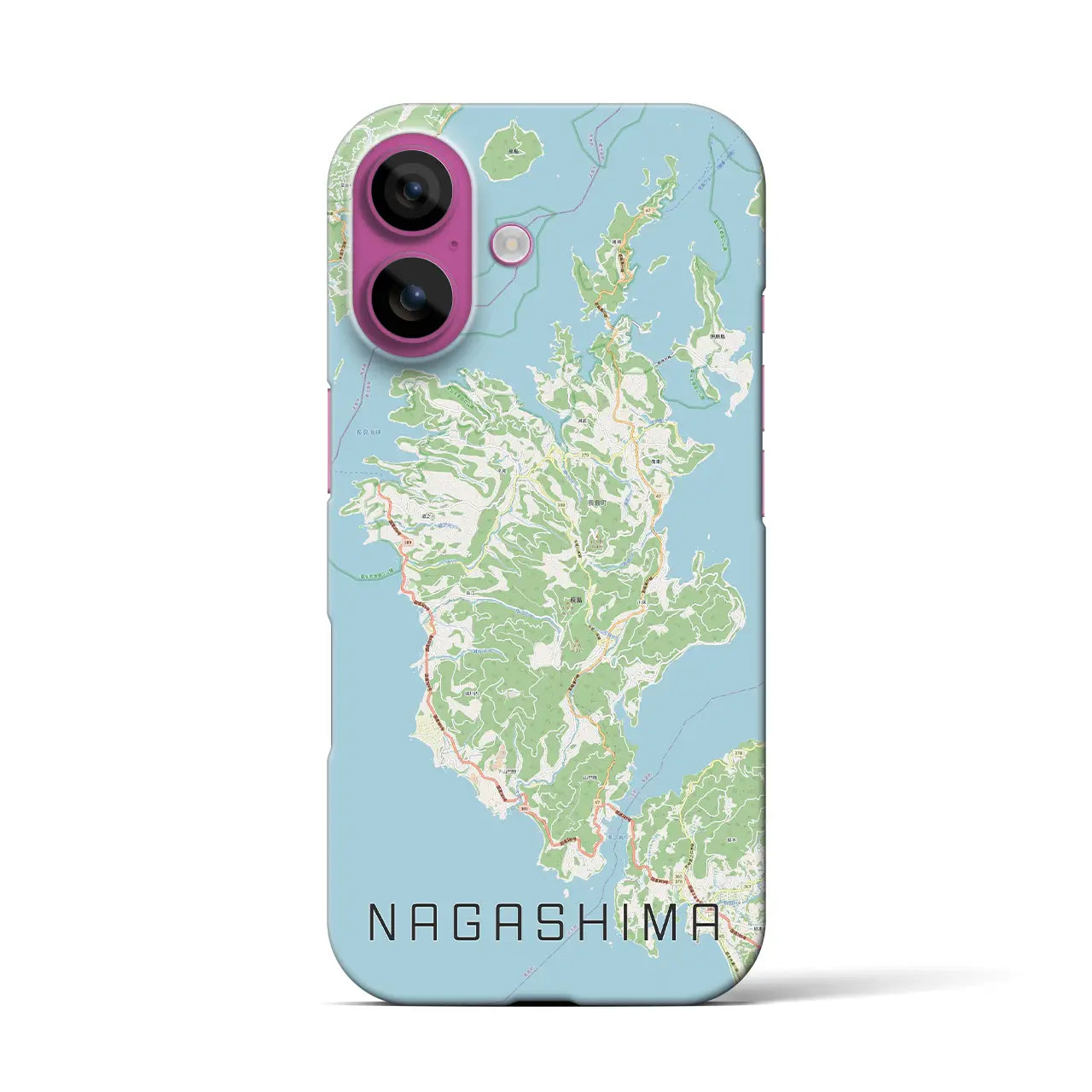【長島（鹿児島県）】地図柄iPhoneケース（バックカバータイプ）