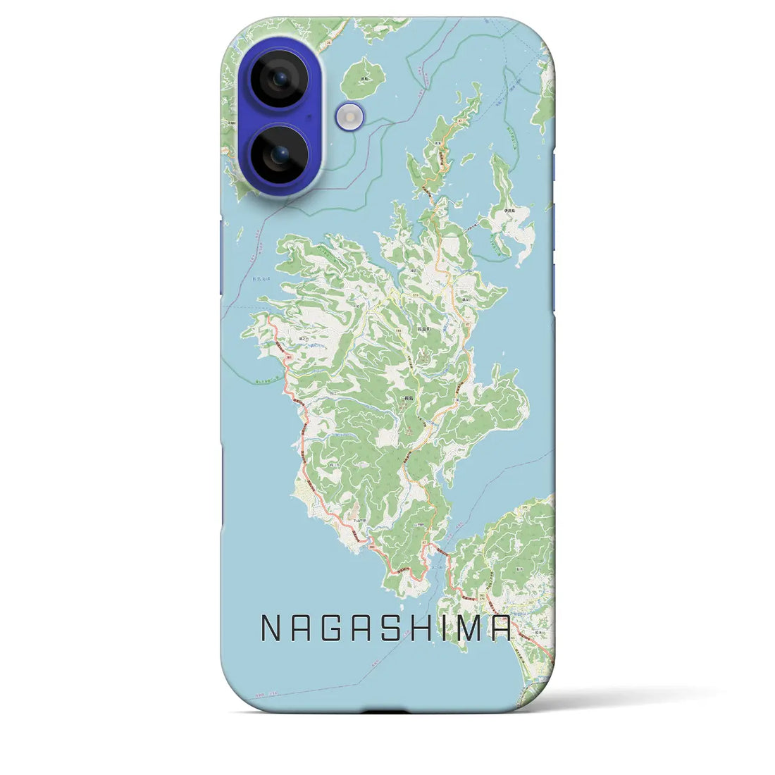 【長島（鹿児島県）】地図柄iPhoneケース（バックカバータイプ）ナチュラル・iPhone 16 Pro Max 用