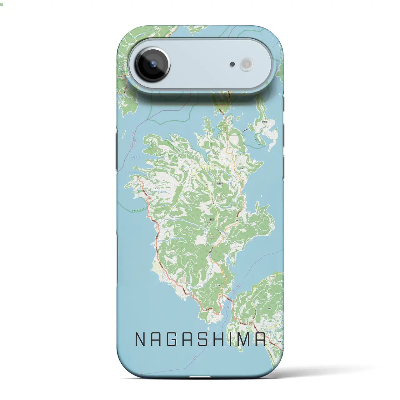 【長島（鹿児島県）】地図柄iPhoneケース（バックカバータイプ）ブラック・iPhone 17 Pro Max 用