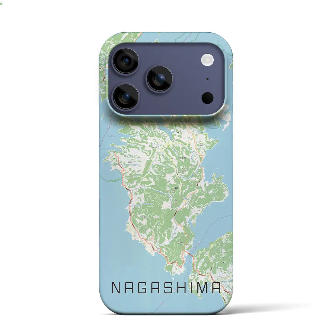 【長島（鹿児島県）】地図柄iPhoneケース（バックカバータイプ）ナチュラル・iPhone 17 Pro Max 用