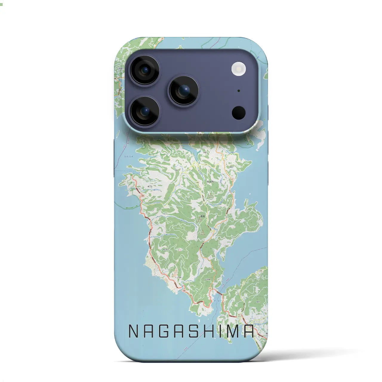 【長島（鹿児島県）】地図柄iPhoneケース（バックカバータイプ）ナチュラル・iPhone 17 Pro Max 用