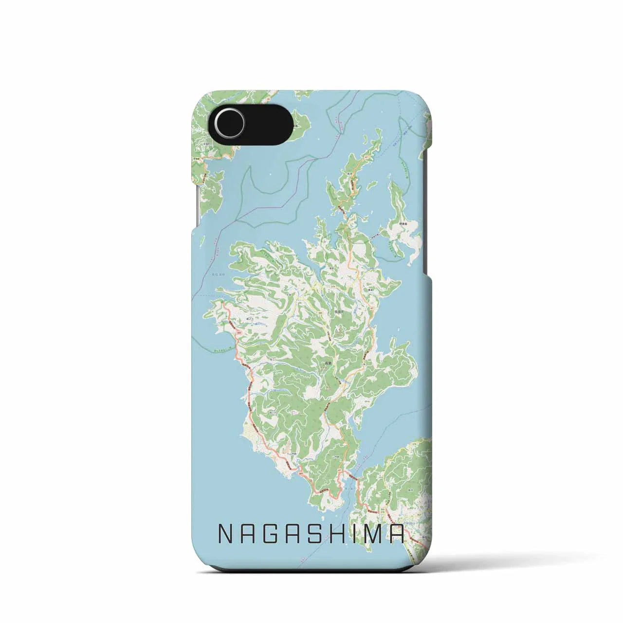 【長島（鹿児島県）】地図柄iPhoneケース（バックカバータイプ）