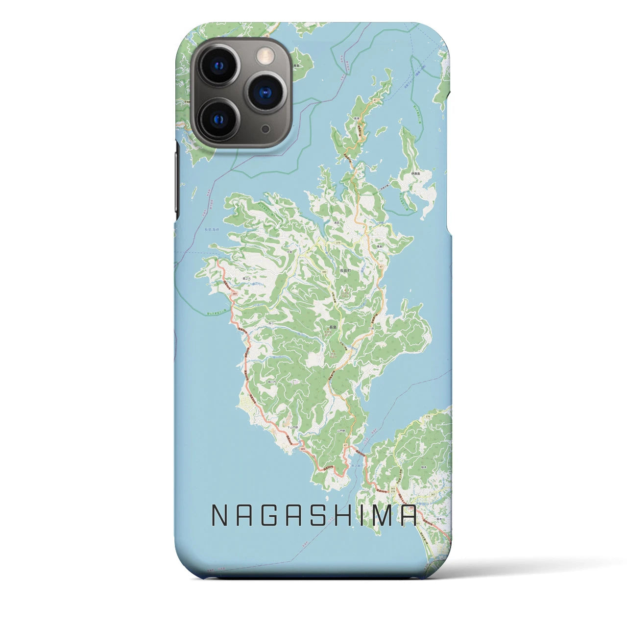 【長島（鹿児島県）】地図柄iPhoneケース（バックカバータイプ）