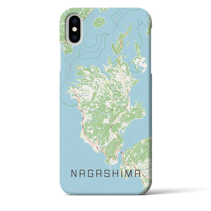 【長島（鹿児島県）】地図柄iPhoneケース（バックカバータイプ）