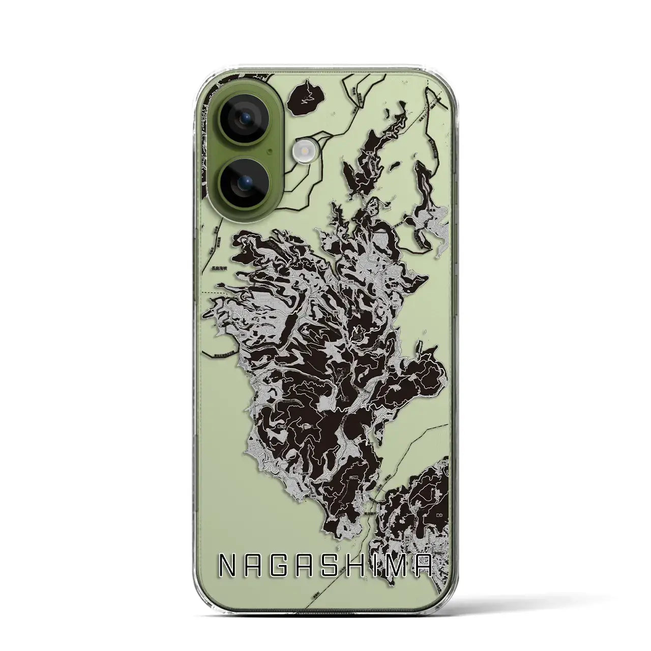 【長島（鹿児島県）】地図柄iPhoneケース（クリアタイプ）