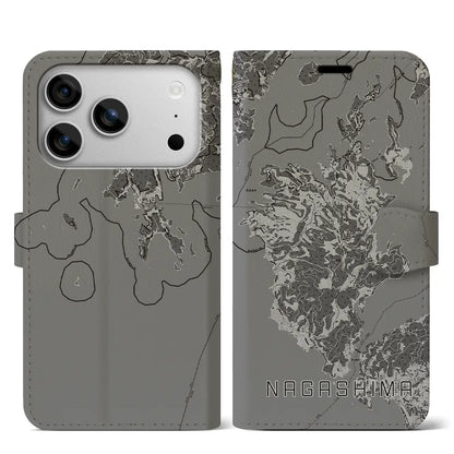 【長島（鹿児島県）】地図柄iPhoneケース（手帳タイプ）