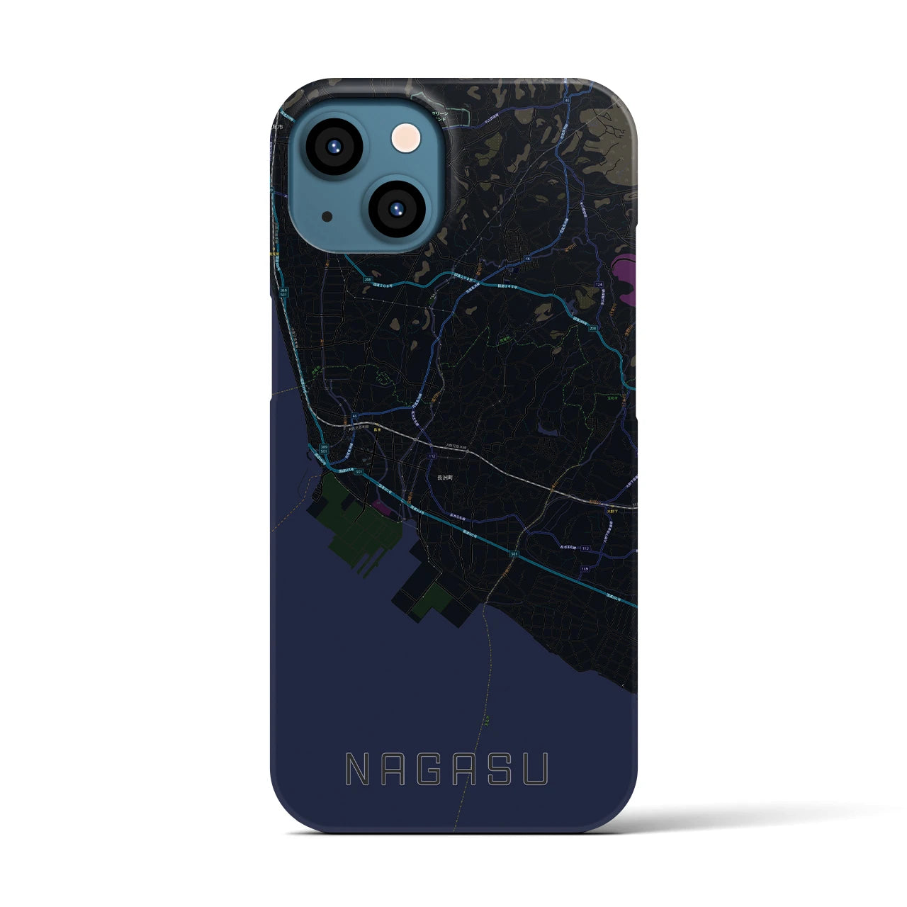 【長洲（熊本県）】地図柄iPhoneケース（バックカバータイプ）