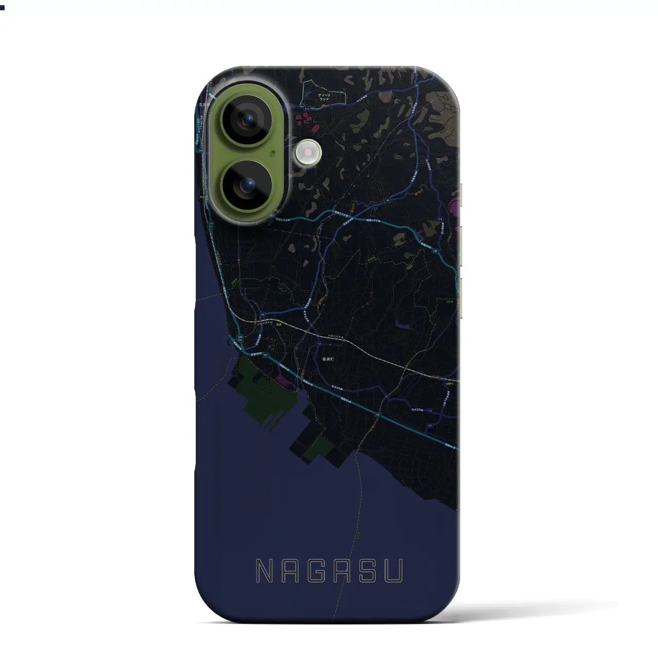 【長洲（熊本県）】地図柄iPhoneケース（バックカバータイプ）