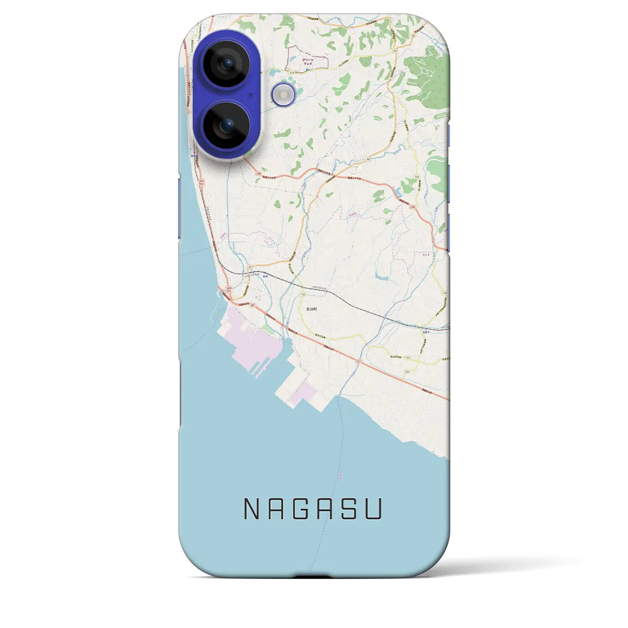 【長洲（熊本県）】地図柄iPhoneケース（バックカバータイプ）