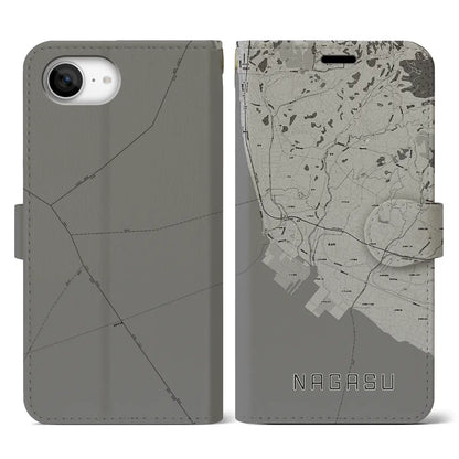 【長洲（熊本県）】地図柄iPhoneケース（手帳タイプ）