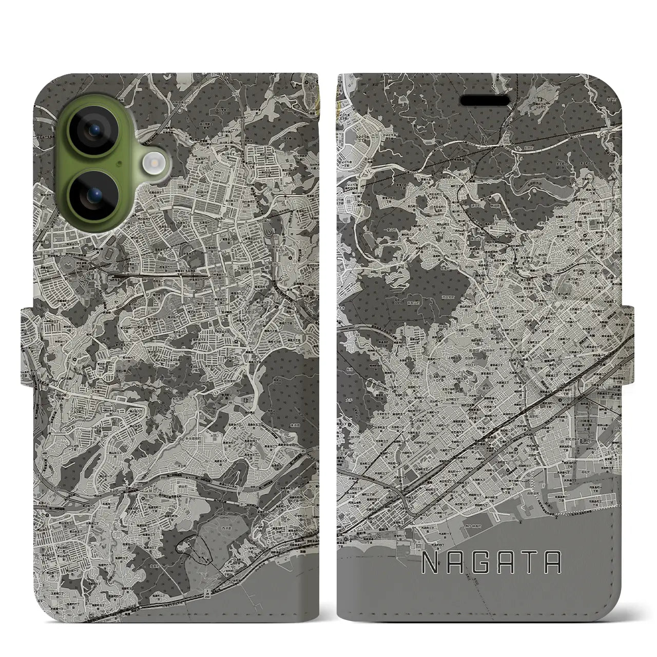 【長田（兵庫県）】地図柄iPhoneケース（手帳タイプ）