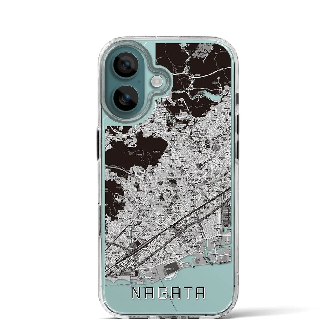 【長田（兵庫県）】地図柄iPhoneケース（MagSafeタイプ）モノトーン・iPhone 16 Pro 用