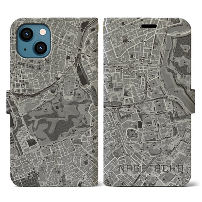 【永田町（東京都）】地図柄iPhoneケース（手帳タイプ）