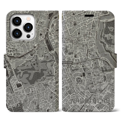 【永田町（東京都）】地図柄iPhoneケース（手帳タイプ）