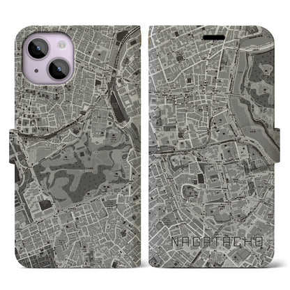 【永田町（東京都）】地図柄iPhoneケース（手帳タイプ）