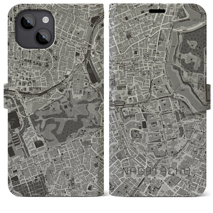 【永田町（東京都）】地図柄iPhoneケース（手帳タイプ）