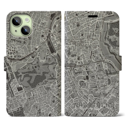 【永田町（東京都）】地図柄iPhoneケース（手帳タイプ）