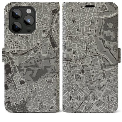 【永田町（東京都）】地図柄iPhoneケース（手帳タイプ）