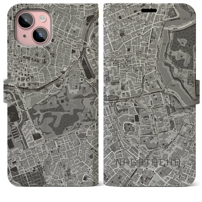 【永田町（東京都）】地図柄iPhoneケース（手帳タイプ）