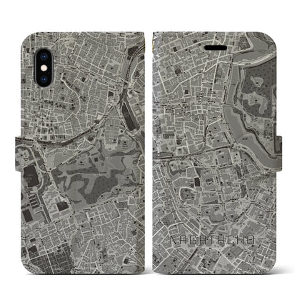 【永田町（東京都）】地図柄iPhoneケース（手帳タイプ）