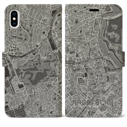 【永田町（東京都）】地図柄iPhoneケース（手帳タイプ）