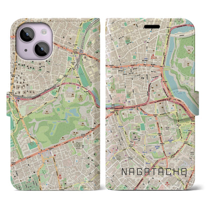 【永田町（東京都）】地図柄iPhoneケース（手帳タイプ）