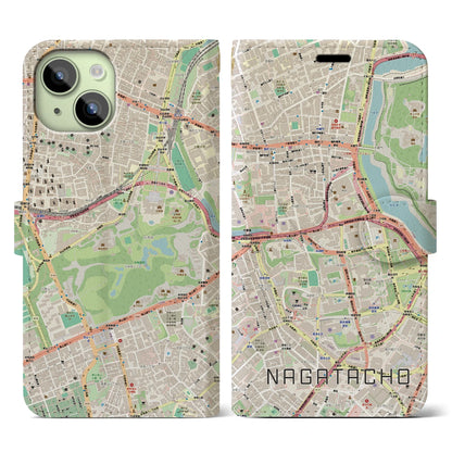 【永田町（東京都）】地図柄iPhoneケース（手帳タイプ）