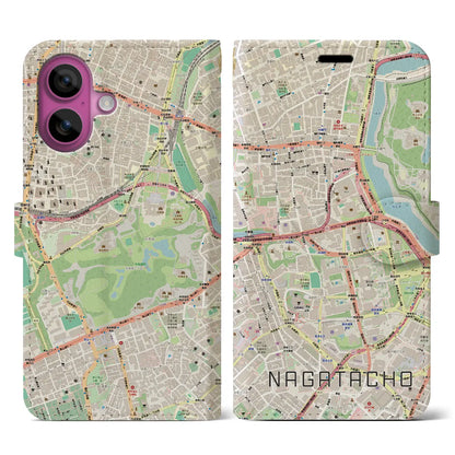 【永田町（東京都）】地図柄iPhoneケース（手帳タイプ）