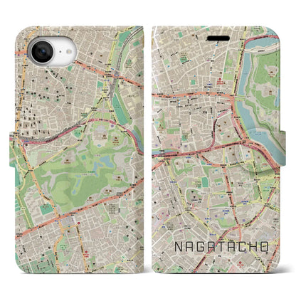 【永田町（東京都）】地図柄iPhoneケース（手帳タイプ）