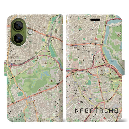 【永田町（東京都）】地図柄iPhoneケース（手帳タイプ）