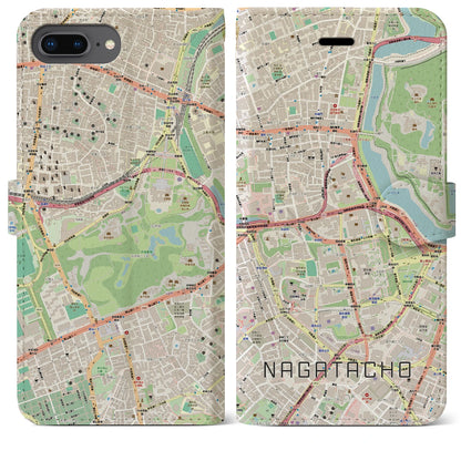 【永田町（東京都）】地図柄iPhoneケース（手帳タイプ）