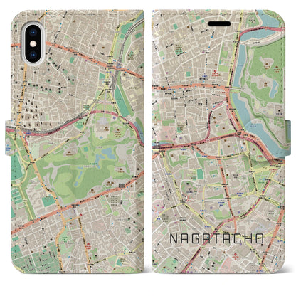 【永田町（東京都）】地図柄iPhoneケース（手帳タイプ）