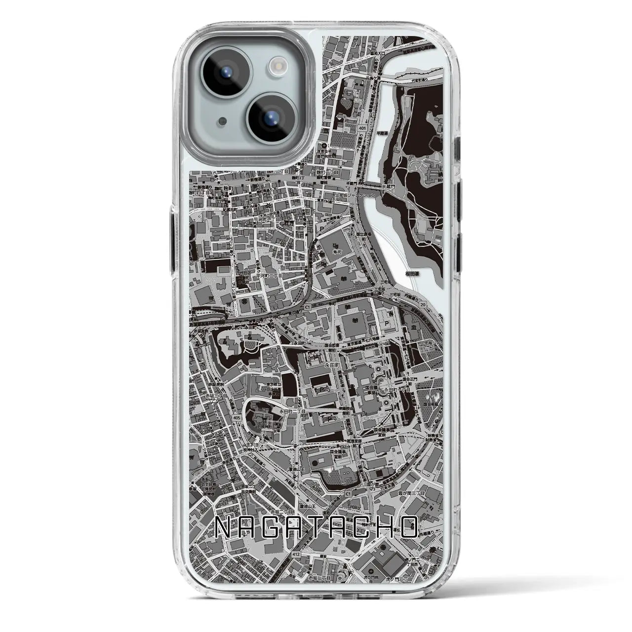 【永田町（東京都）】地図柄iPhoneケース（MagSafeタイプ）