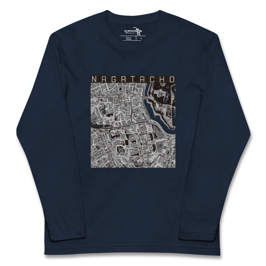 【永田町（東京都）】地図柄ロングスリーブTシャツ