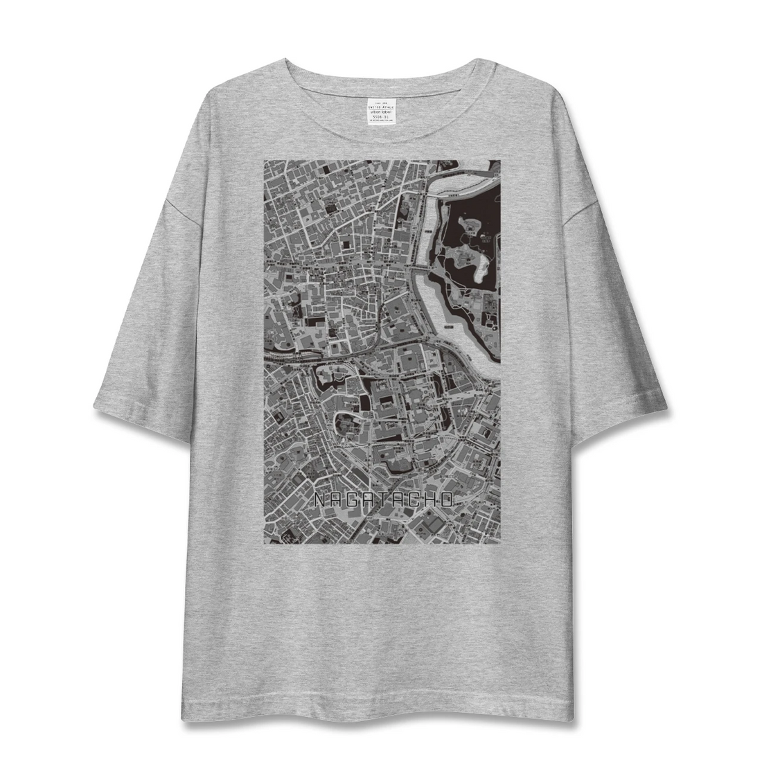 【永田町（東京都）】地図柄ビッグシルエットTシャツ